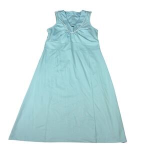 Athleta womens light blue tank tennis dress. white piping. Size ST. athleisure